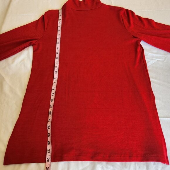 NWT  T-Tahari Women's Size Large Red Mock Neck Long Sleeve Vented Sweater Casual - Picture 14 of 16